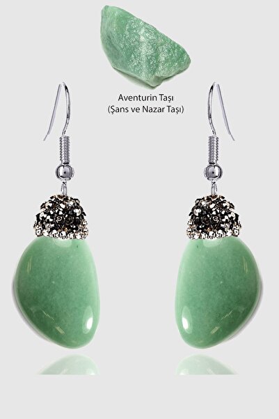 Erilsa أقراط حجر افينتورين خام موديل حجر الزركون المعتمد