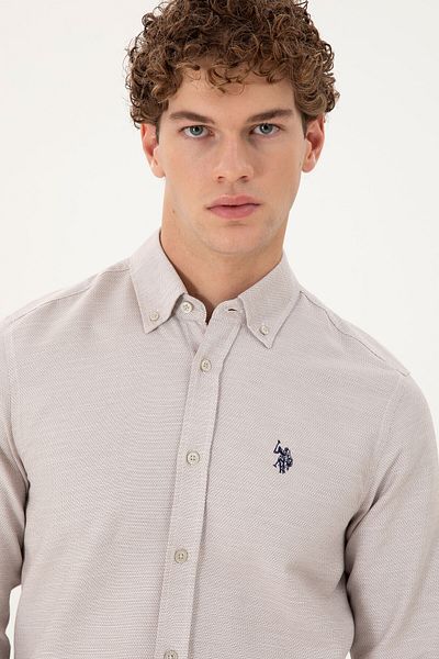 U.S. Polo Assn. Men's Sand Long Sleeve Shirt 50296603 -Vr085