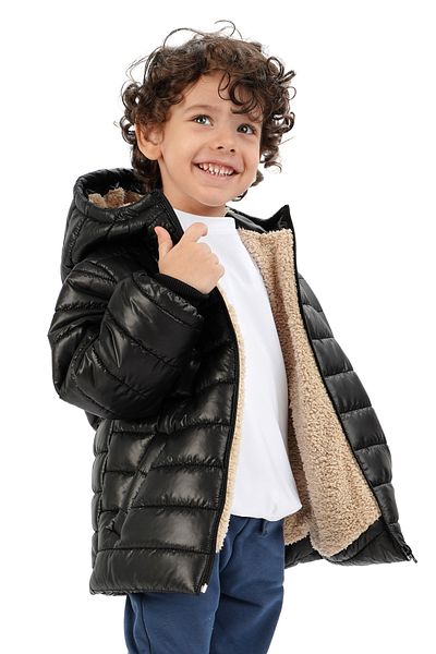 Merdia Boy's Hooded Coat Waterproof and Windproof Fur Inside