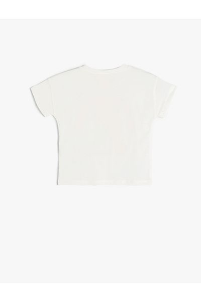 Koton Parrot Printed Cotton Short Sleeve T-Shirt - Crew Neck