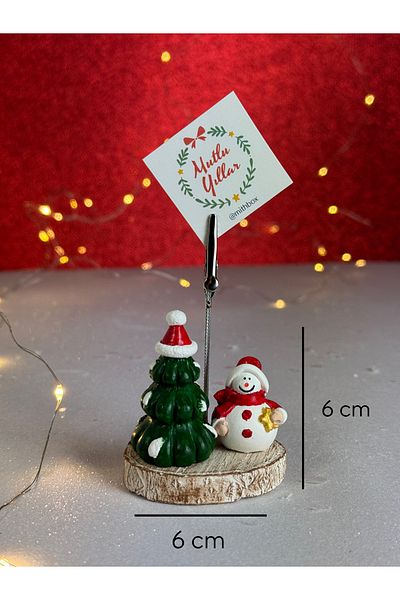 Mithbox Cute Memo Photo Holder with Christmas Star Snowman and Pine Tree Design New Year Decor