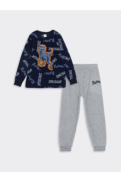 LC Waikiki Σετ πιτζάμες για αγόρι με στάμπα LCW Kids Crew Neck Fleece