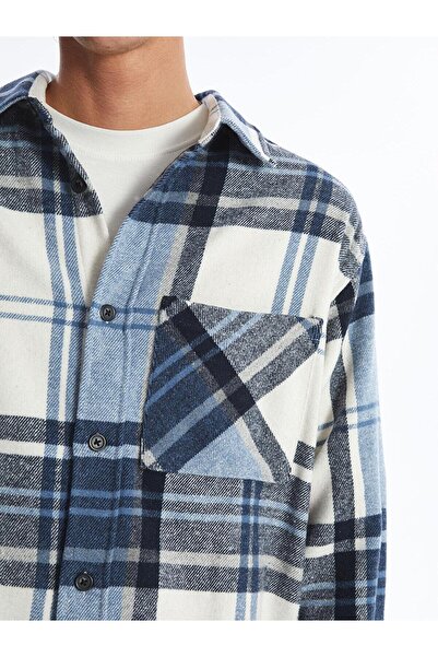 LC Waikiki LCW Casual Ekoseli Rahat Kalıp Uzun Kollu Ekose Erkek Oduncu Gömlek Ceket