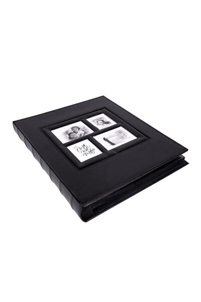 OEM 500 ألبوم صور جلد أسود - 10x15 سم
