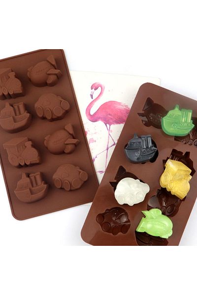 Getshopmini Silicone Chocolate Train Car and Ship Airplane Mold - Gt8155