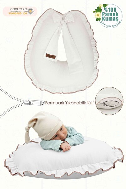 mordesign White Cotton Fabric - Ruffled Nursing Pillow, Pregnancy Pillow and ...