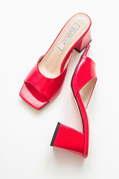 Niloshka Dublin Red Patent Leather Women's Slippers
