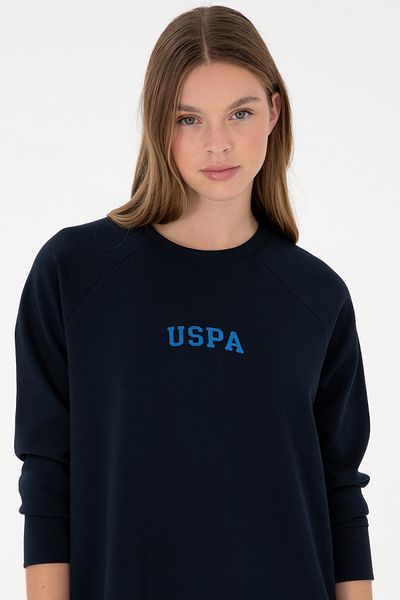 U.S. Polo Assn. Women's Navy Blue Sweatshirt Crew Neck Knitted Dress 50297298 -Vr033