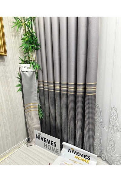 NİVEMESHOME Nivemeshome Didim Ft 671537   V-5403 Ασημί 1/3 Κλείστε πλισέ κουρτίνα φόντου Apm