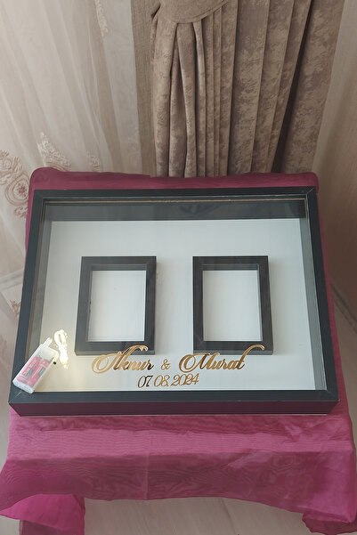 Verda Çerçeve 40x50 Cm Çift Fotoğraf Bölümlü Anı Çerçevesi! Ledli Ve Isimli G...