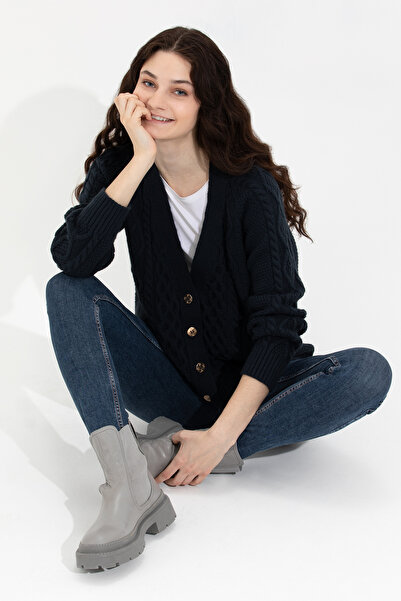 U.S. Polo Assn. Cardigan din tricot pentru femei, bleu marin 50253654-VR033