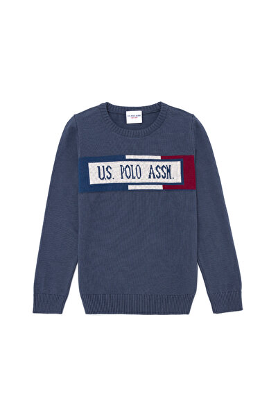 U.S. Polo Assn. Dečački okrugla kragna antracit pleteni džemper - 50253796-VR081