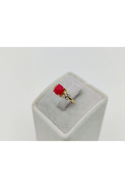 Alina Jewelry Adjustable Gemstone Ring |   Ruby, Crystal Quartz and Labradorite