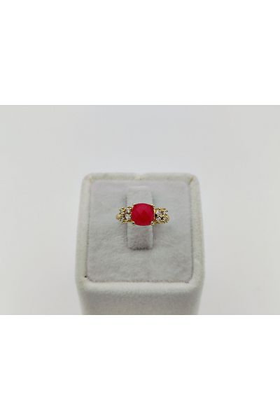 Alina Jewelry Adjustable Gemstone Ring |   Ruby, Crystal Quartz and Labradorite