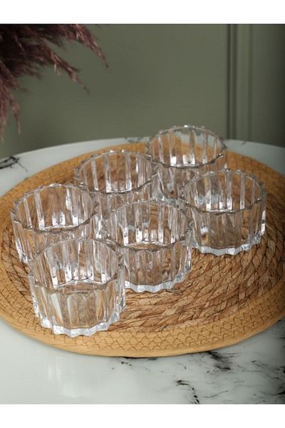 Viyalente Sindy 6-Piece Glass Bowl Snack Bowl-Juice Bowl-Juice Bowl-Juice Bowl 210 Cc