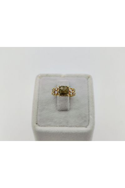 Alina Jewelry Adjustable Gemstone Ring |   Ruby, Crystal Quartz and Labradorite