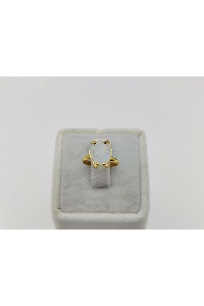 Alina Jewelry Adjustable Gemstone Ring |   Rose Quartz, Ruby, Moonstone, Green Quartz and Rutil Quartz