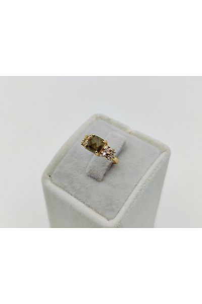 Alina Jewelry Adjustable Gemstone Ring |   Ruby, Crystal Quartz and Labradorite