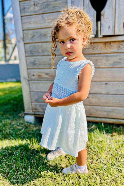 LULU Kids Daisy Pattern - Rochie de vară pentru fetiță fără mâneci