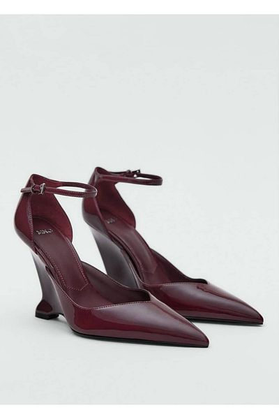 MANGO Woman Gebogene Lederschuhe