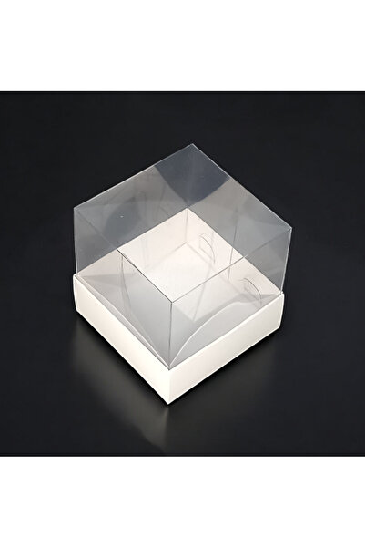 BOXSTATION 8x8x8 Asetat Kapaklı Gold/Beyaz/Kraft Kutu 10 Adet