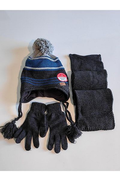 Kitti Eșarfă pentru băiat KITTİ, beretă, mănuși, set de 3 23170-13-002 4-8 ANI