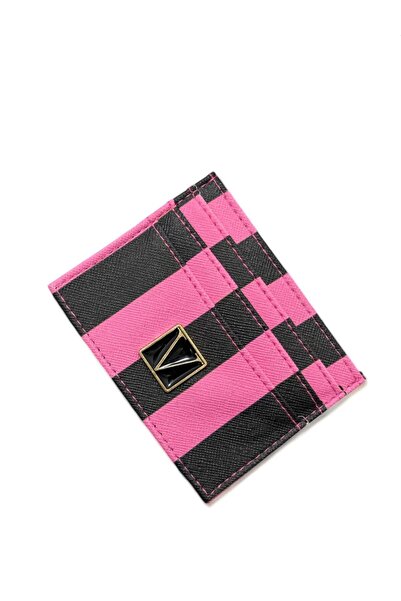 bag Women's Pink Striped Slim Stylish Card Holder