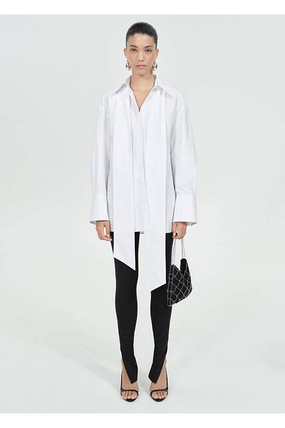 MANGO Woman Μπλούζα με δεμένη λεπτομέρεια oversize
