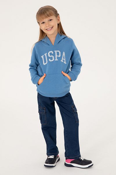 U.S. Polo Assn. Girl's Dark Blue Basic Sweatshirt 50296388 -Vr032