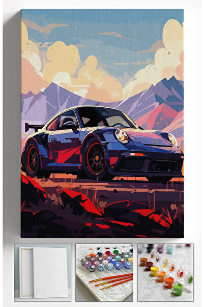 Sulepas Sayılarla Boyama Çerçeveli Hobi Seti Numaralı Tuval ARABA Fırça Boya ...