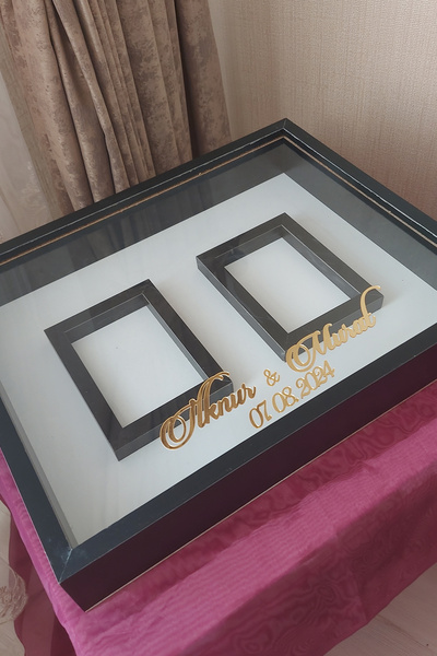 Verda Çerçeve 40x50 Cm Çift Fotoğraf Bölümlü 8 Cm Derinliğinde Isimli Ledsiz ...