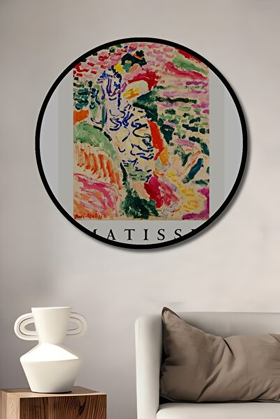 Teona Ahşap Διακοσμητικός ξύλινος στρογγυλός καρέ ζωγραφικής εμπειρίας Ματίς Γυναίκα που διαβάζει μόνη της