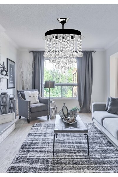 öalpa Rima 40’Lık 6 Duylu Kristal Taşlı Salon Avize