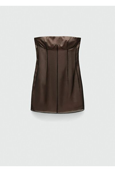 MANGO Woman Krátké šaty s korzetovým výstřihem