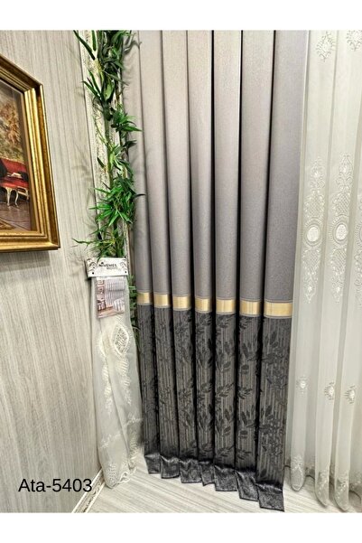 NİVEMESHOME Nivemeshome Ata Ft 614168   V-5403 Argintiu 1/3 Închidere Cortina...