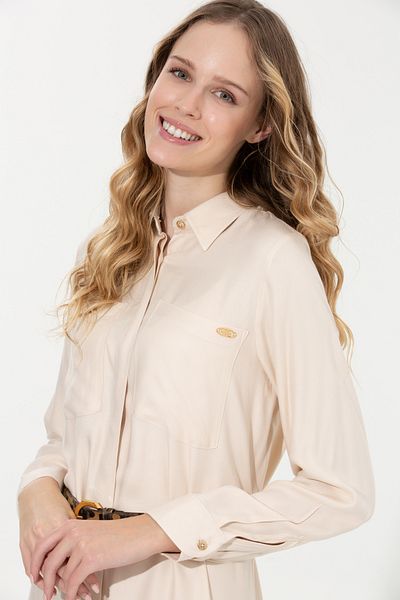 U.S. Polo Assn. Rochie de damă țesută crem 50256634 -VR071