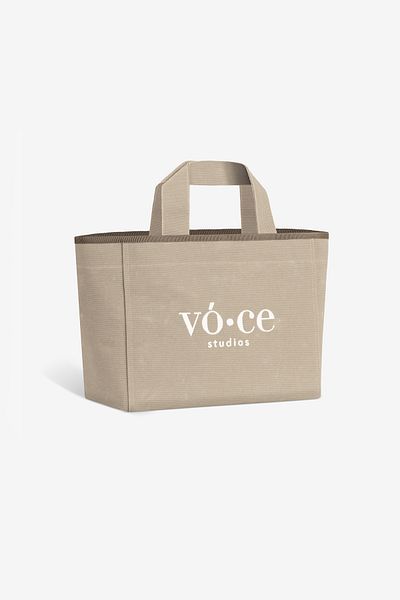 voce studios Beige Medium Canvas Bag