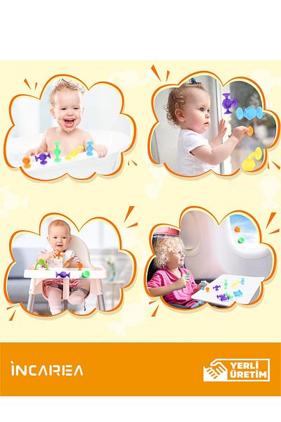 İNCAREA 25 Pieces Vacuum Molecule Building Blocks - Fidget Sensory Educational Toy