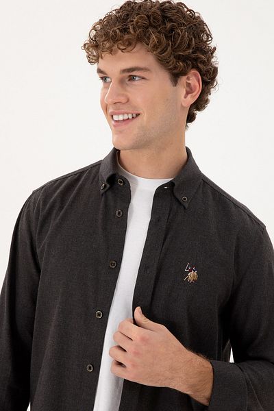 U.S. Polo Assn. Мъжка черна риза с дълъг ръкав Basic 50293980 -Vr046