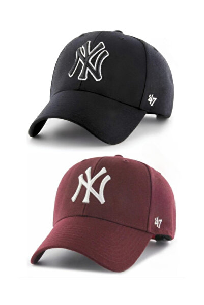 white stars Spor Ny Şapka Unisex 2'li Takım Arkası Cırtlı Ayarlanabilir