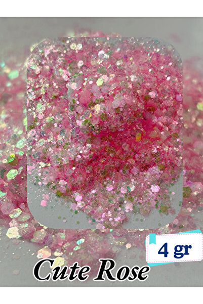 Sirius Hobi Epoksi Reçine Cute Rose Tırnak Makyaj Chunky Glitter 8 gr Hologra...