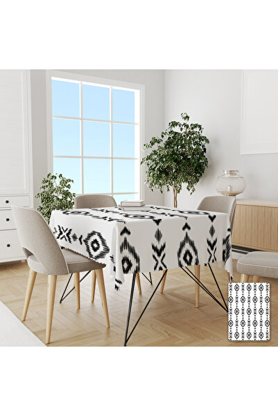 yok yok evim eve dair her şey Crna Etnički dezen Stolnjak