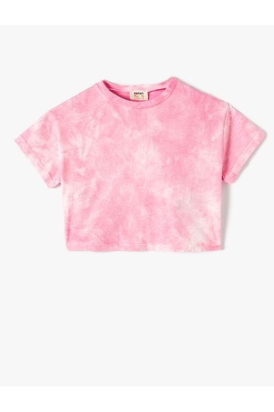Koton Crop T-Shirt Tie-Dye μοτίβο κοντομάνικο βαμβακερό