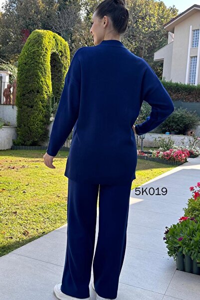 İnce Topuk Knitwear Set Button Detailed - 5K019