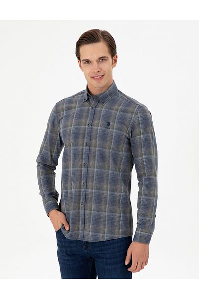 U.S. Polo Assn. Men's Dark Green Long Sleeve Shirt 50293480 -Vr079