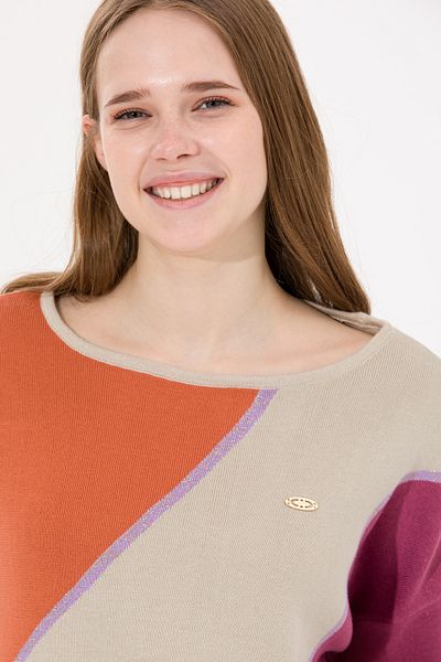 U.S. Polo Assn. Women's Stone Melange Crew Neck Sweater 50256632 -Vr225
