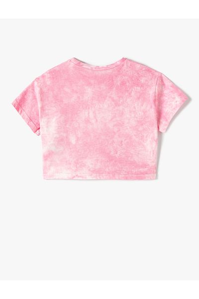 Koton Crop T-Shirt Tie-Dye μοτίβο κοντομάνικο βαμβακερό