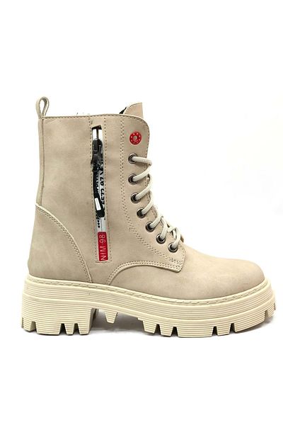 Kids Club Shoes Λευκές Γυναικείες Μπότες - Mehtap Ornamental, Λεπτομερές φερμουάρ, Αντιολισθητική σόλα
