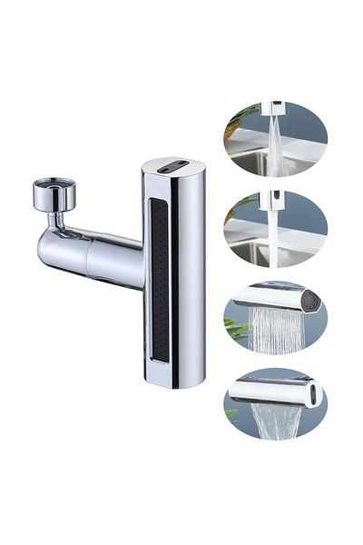 Hane216 4 in 1 Adjustable Tap End - Waterfall Kitchen Faucet, Multifunctional