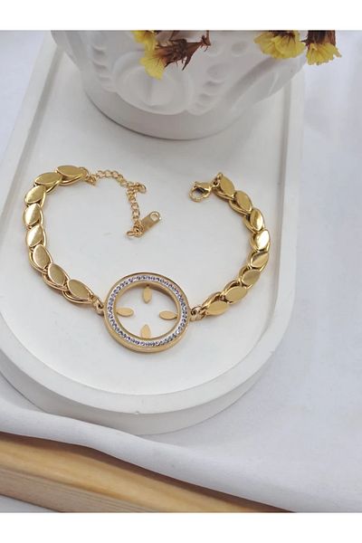 ilvesa shop 316 L Steel Barley Chain Quarter Bracelet